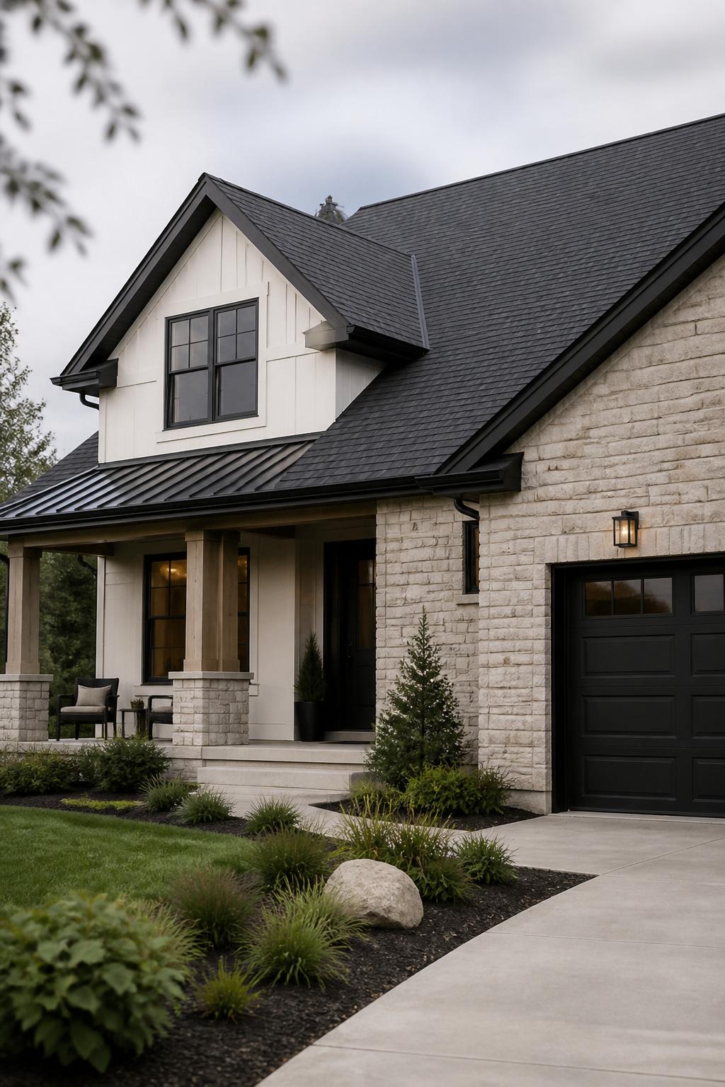Modern home exterior with a freshly installed roof and clean lines